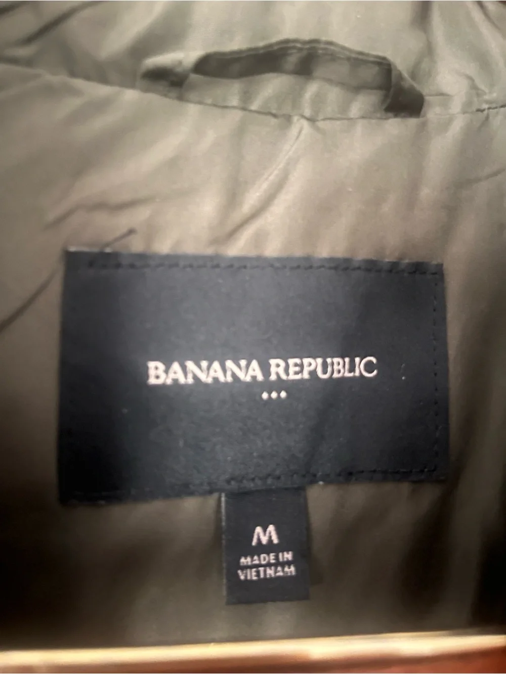 Banana Republic Olive Quilted Puffer Vest